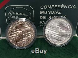 Rare Portugal 250$00 Bu & Silver Proof Coin Set/ World Fisheries Conference Fao