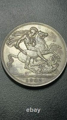 Rare silver coin 1 crown 1902 Britain