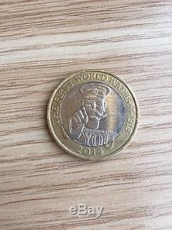Rare sterling silver 2 pound coin World War 1 Your Country Needs You 2014