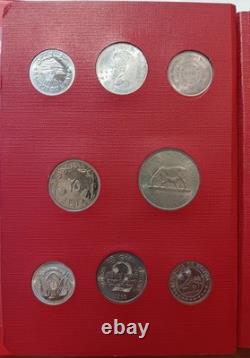 Red 1968 UN FAO Album Lot Of 45 World Coins Including Silver 5 Pages Complete