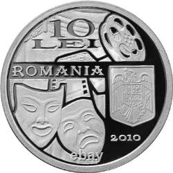 Romania 10 lei silver coin 31.1g actor stefan ciubotarasu anniversary UNC PROOF