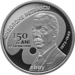 Romania 10 lei silver proof coin Gheorghe Petrascu 150 year anniversary BNR 2022