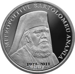 Romania 10 lei silver proof coin Metropolitan Bartolomeu Anania birth BNR 2021