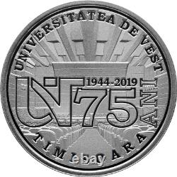 Romania 10 lei silver proof coin West University of Timisoara BNR 2019