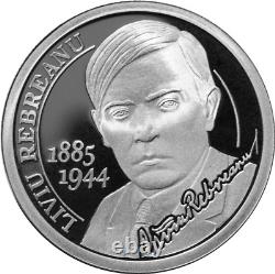 Romania silver 31.1 g UNC 125 years since the birth of the writer Liviu Rebreanu