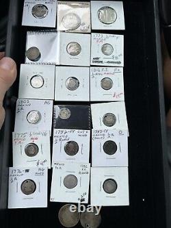 SASA Lot Of (20) 1/2-2 Silver Reales Mexico Bolivia. (9) Holed Mostly 1700s