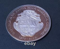 SCARCE GEM PROOF 1970 COSTA RICA. 999 SILVER MADONNA & CHILD 25 COLONES 54 Gms