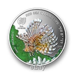SEA WORLD RED SEA 2016 Lionfish 1oz. 999 Silver Coin Holy Land ISRAEL 1 OF 8