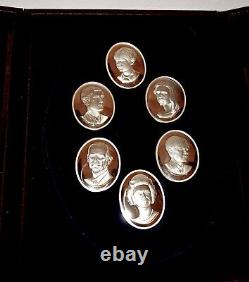 SET of (6) 1972 Royal Family SILVER Cameo PROOF COLLECTIONNEW withCOA9.3 OZ TW