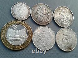 SILVER COIN LOTS SOME OLD WORLD COINS 1870! To 1980! 6 SILVER COLLECTIBLES