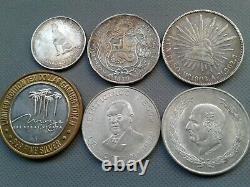 SILVER COIN LOTS SOME OLD WORLD COINS 1870! To 1980! 6 SILVER COLLECTIBLES