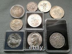 SILVER COIN LOTS SOME OLD WORLD COINS 1931! To 1986! 9 SILVER COLLECTIBLES