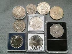 SILVER COIN LOTS SOME OLD WORLD COINS 1931! To 1986! 9 SILVER COLLECTIBLES