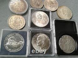 SILVER COIN LOTS SOME OLD WORLD COINS 1931! To 1986! 9 SILVER COLLECTIBLES