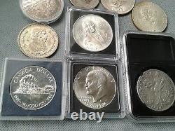 SILVER COIN LOTS SOME OLD WORLD COINS 1931! To 1986! 9 SILVER COLLECTIBLES