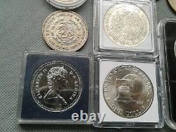 SILVER COIN LOTS SOME OLD WORLD COINS 1931! To 1986! 9 SILVER COLLECTIBLES