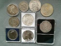 SILVER COIN LOTS SOME OLD WORLD COINS 1931! To 1986! 9 SILVER COLLECTIBLES