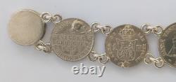 SILVER PENDANT WITH 18 RARE COINS 1820 -1882 USA, ITALY, SPAIN, weight 95 grams SILVER PENDANT WITH 18 RARE COINS 1820 -1882 USA, ITALY, SPAIN, weight 95 grams