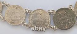 SILVER PENDANT WITH 18 RARE COINS 1820 -1882 USA, ITALY, SPAIN, weight 95 grams