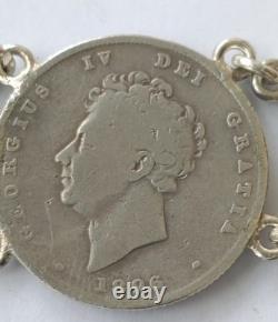 SILVER PENDANT WITH 18 RARE COINS 1820 -1882 USA, ITALY, SPAIN, weight 95 grams