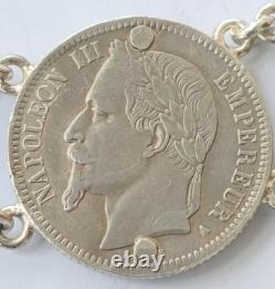 SILVER PENDANT WITH 18 RARE COINS 1820 -1882 USA, ITALY, SPAIN, weight 95 grams SILVER PENDANT WITH 18 RARE COINS 1820 -1882 USA, ITALY, SPAIN, weight 95 grams