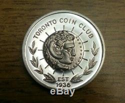 SILVER Toronto Coin Club Canada Centennial 1867 1967 Medal Edge number 3! 50g