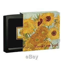 SUNFLOWERS silver coin Vincent Van Gogh Treasures of World Painting Niue 2019