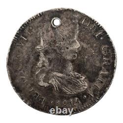 Scarce 1815 Mexico 8 Reales Zs AG War Of Independence Zacatecas Holed