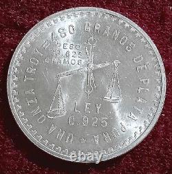 Scarse Lovely Gem Bu 1949 Mexico Onza. 925 Sterling 1 Oz Pure Silver, Brilliant