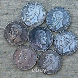 Set 7 Coin Romania 5 Lei 1883 1882 1881 1879 1884 1885 1901