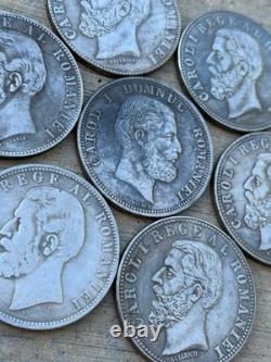 Set 7 Coin Romania 5 Lei 1883 1882 1881 1879 1884 1885 1901