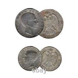 Set of 2 Yugoslavia Silver Coins Honoring King Peter II