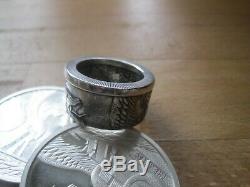 Silver COIN RING THE AZTEC DRAGON WORLD OF DRAGON