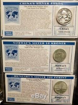 Silver Coins of the World (15) Pc Foreign Silver Coin Set in Album Limited Ed