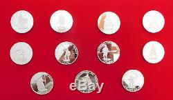 Silver Congo 2009 10 Fr coins, 11 Warriors of The World Collection