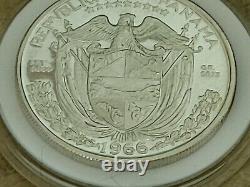 Silver Proof DCAM PR+ type 1966 PANAMA UN BALBOA. 38.1mm, w Holder