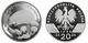 Silver Big Coin 1996 Animals Of The World Hedgehog Jez (lat. Erinaceus) 1 Oz