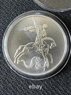 Silver coin 3 Rubles Saint George Victorious 2024 Russia