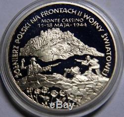Silver coin POLISH SOLDIERS in II world war fronts MONTE CASSINO