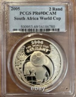 South Africa 2 rand Football World Cup in Germany 1oz + silver PCGS PR 69