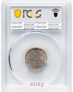 South Africa Republic ZAR PAUL KRUGER 1896 6 Pence 6D KM-4 PCGS MS63
