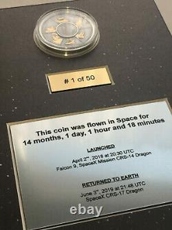 SpaceX flown silver coin- this coin spent 14 month in space! Dragon, Falcon, ISS