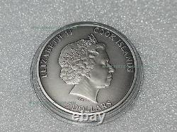 Space Shuttle silver coin with FLOWN material! 5 Dollar Cook Islands 2016, $5