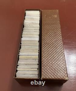 Storage Box Lot Of 90 Carded World Coins From 1940's To 1980's Silver Observed