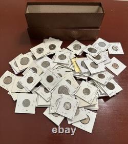 Storage Box Lot Of 90 Carded World Coins From 1940's To 1980's Silver Observed