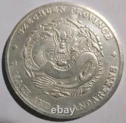 Szechuen 7 Mace 2 Candareens Silver Dollar Coin #9872