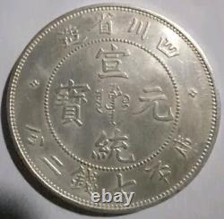 Szechuen 7 Mace 2 Candareens Silver Dollar Coin #9872