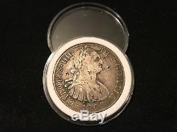 T2 World Coin Colonial Mexico 1807 8 Reales withChopmarks. Free S/H & Returns