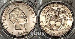 THE BEST 1934 Colombia 50Centavos Silver Coin Brilliant UnCirculated Bolivar