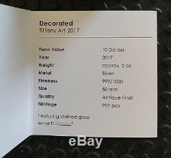 TIFFANY ART Decorated Coin 2017 Palau 2oz Silver $10 WELLS CATHEDRAL World 999pc